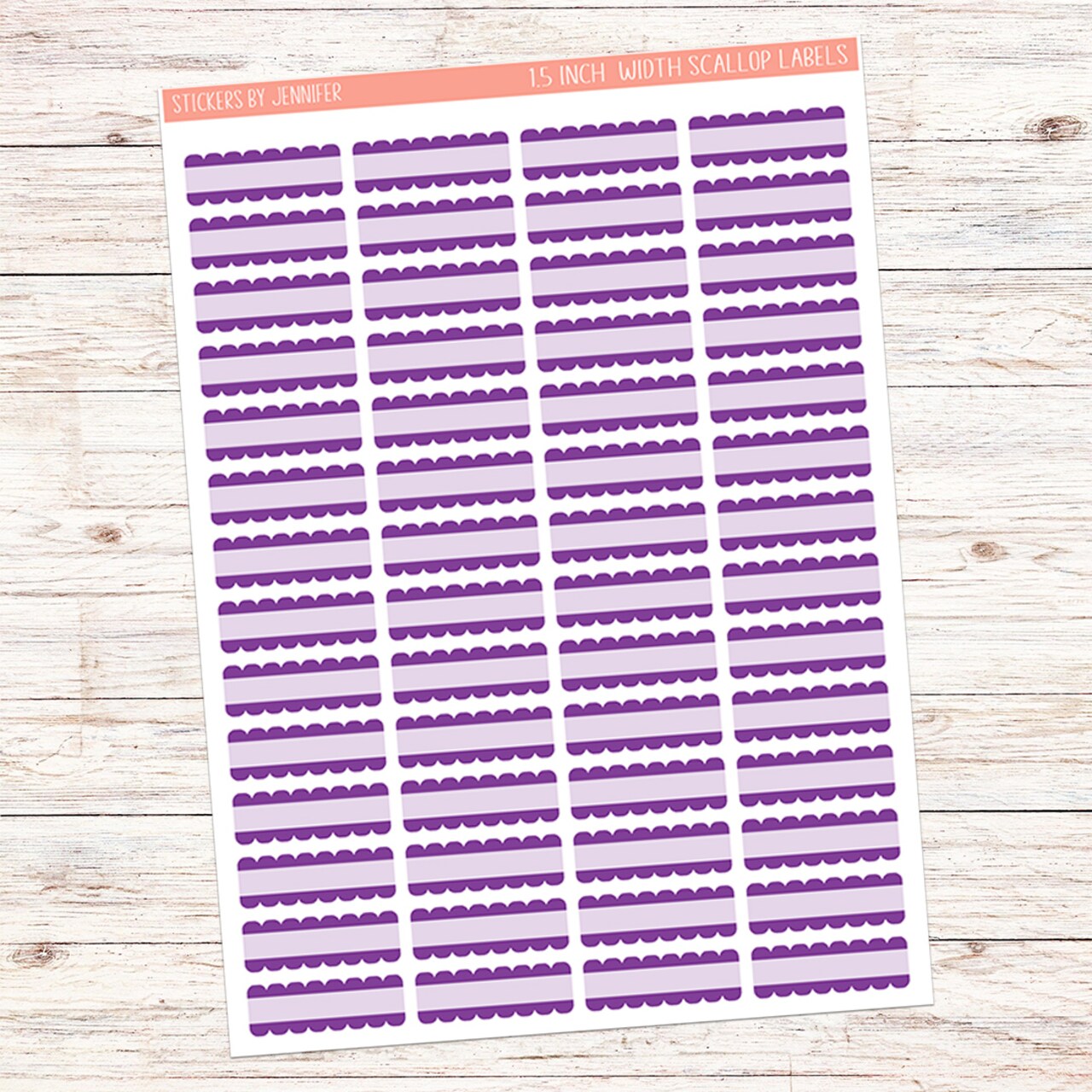 1.5 inch width Scalloped Planner Sticker Labels 051 Scrapbooking Kids DIY Arts Crafting